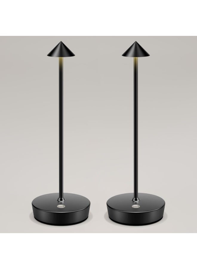 Cordless Table Lamp Battery Operated Desk Lights 6000mAh Rechargeable Aluminum Metal Night Light 3 Color & Stepless Dimming Lamps Portable LED Lamps for Nightstand Bedroom Outdoor - Image 1